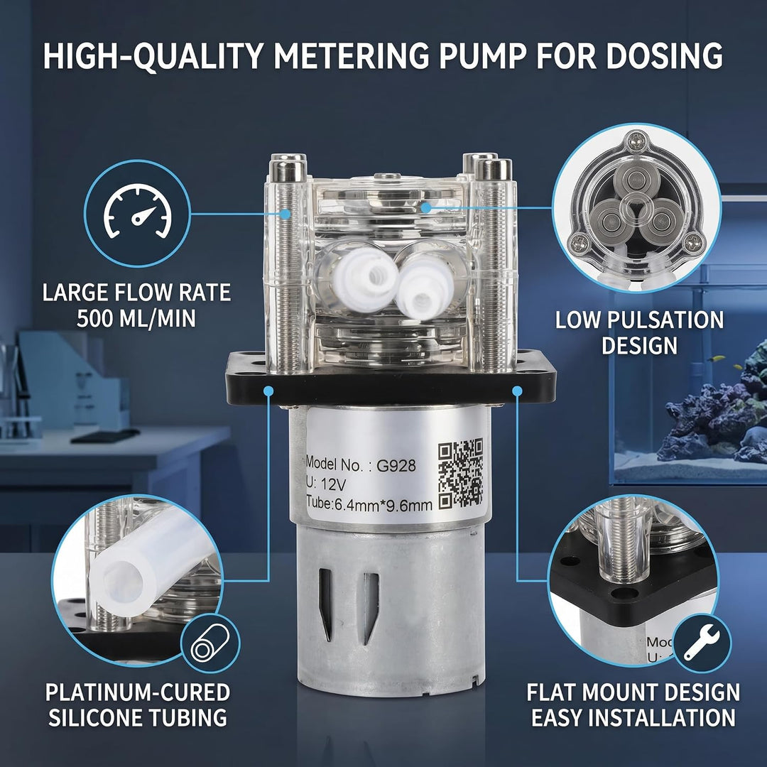 Fafeicy 12V Peristaltikpumpe G928, 500 ml/min Peristaltikpumpe mit grossem Durchfluss Hochwertige Do