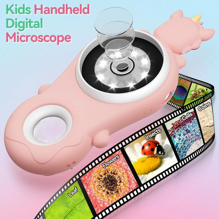 Handheld Digital mikroskop für Kinder tragbar - USCAMEL Mini-Taschenlupe Bildungswissenschaft Optisc