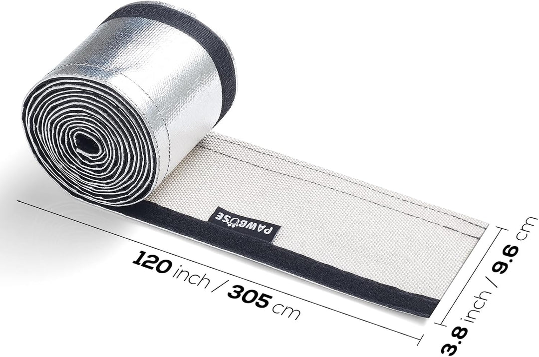 PAWBOSE Aluminisierte Hitzeschutzhülle 300 x 9.6 cm Hitzeschutz für Kraftstoffleitungskabel (ohne Ka