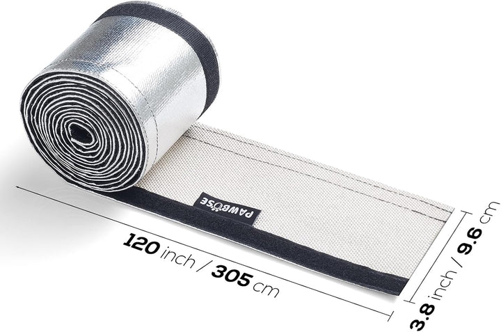 PAWBOSE Aluminisierte Hitzeschutzhülle 300 x 9.6 cm Hitzeschutz für Kraftstoffleitungskabel (ohne Ka