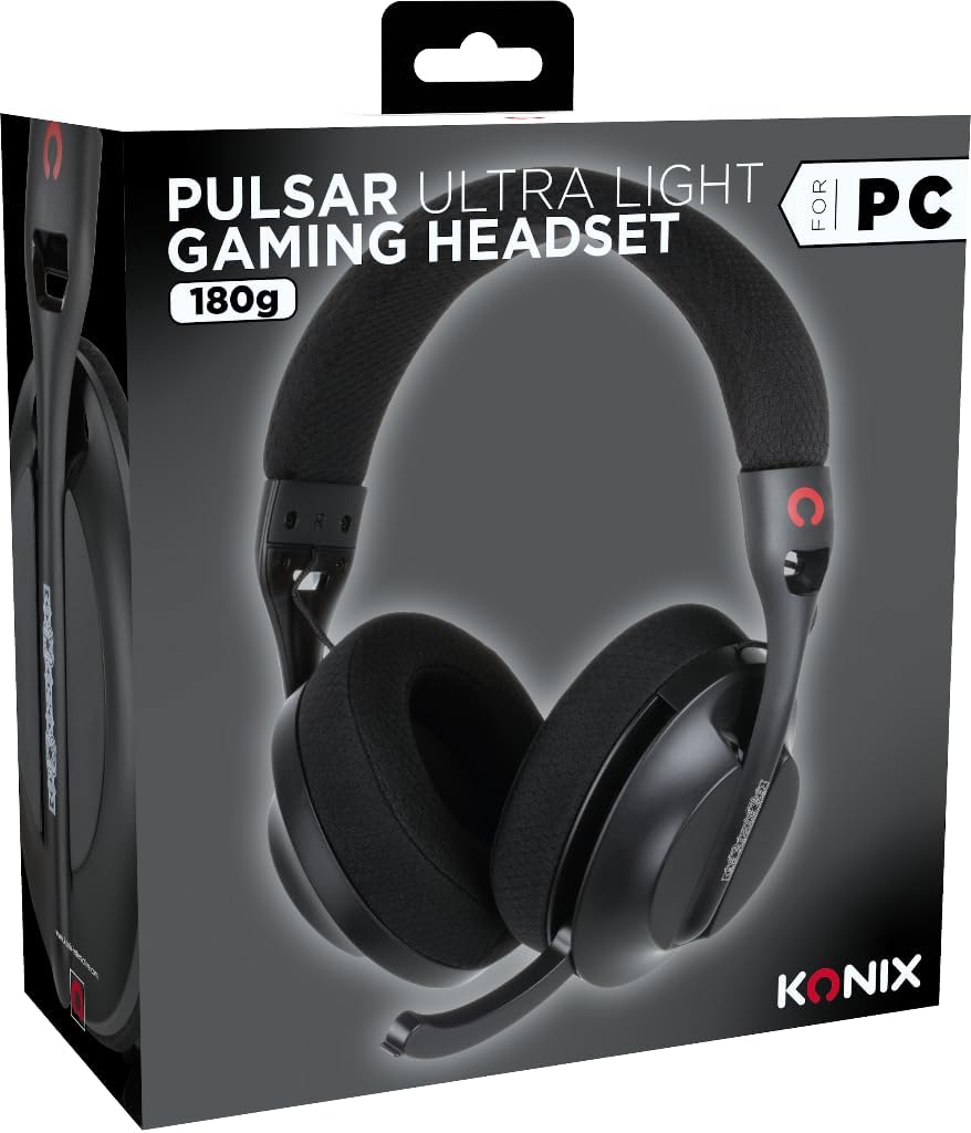 Konix Pulsar ultraleichtes Gaming-Headset 180 g für PC - 40 mm Lautsprecher - Mikrofon - Bluetooth/U