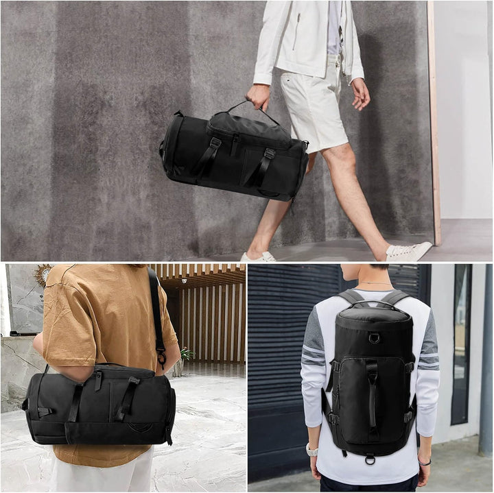 HAWEE Unisex Sporttasche mit Rucksackfunktion Reisetasche mit Schuhfach Gross Reiserucksack Wasserdi