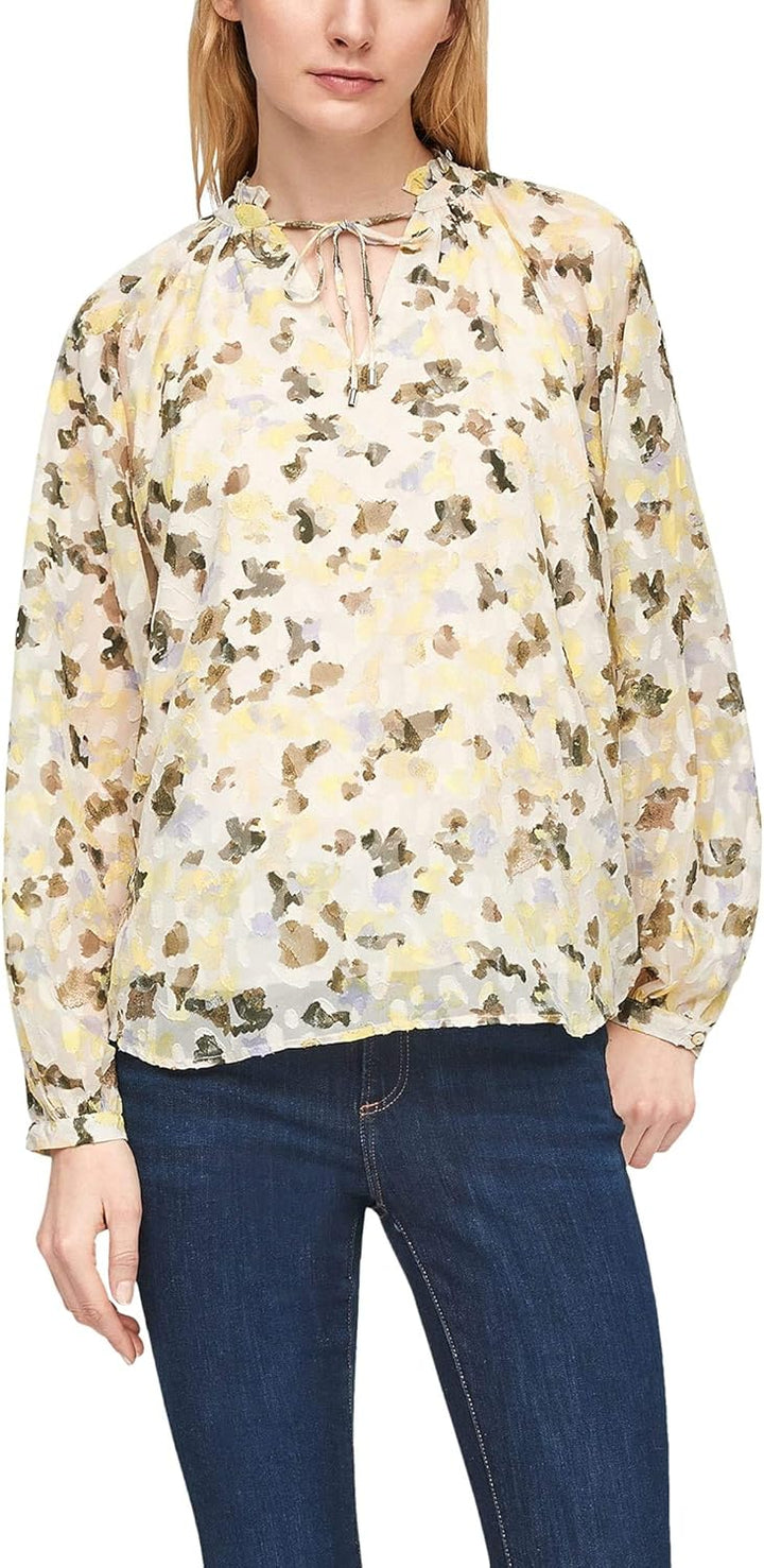 s.Oliver Damen Bluse 36 Off-white All Over, 36 Off-white All Over