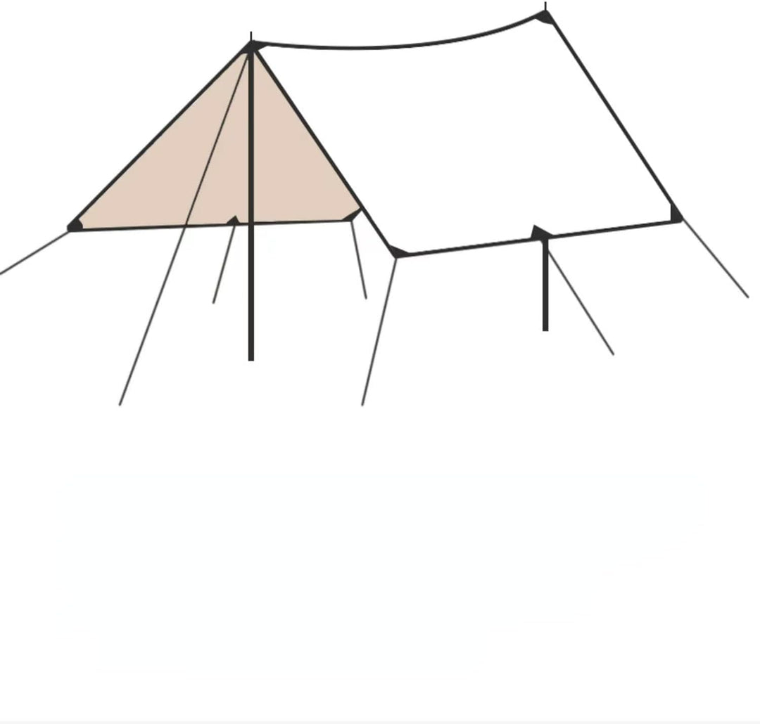 Baogu 3x3m Zeltdach Zeltplane Camping Tarp mit Stützstange, Erdnägeln und Nylonschnur Orange, Orange
