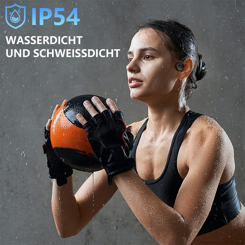 Knochenschall Kopfhörer, Bluetooth Bone Conduction Kopfhörer, Open Ear Sport kopfhörer mit Mikrofon,