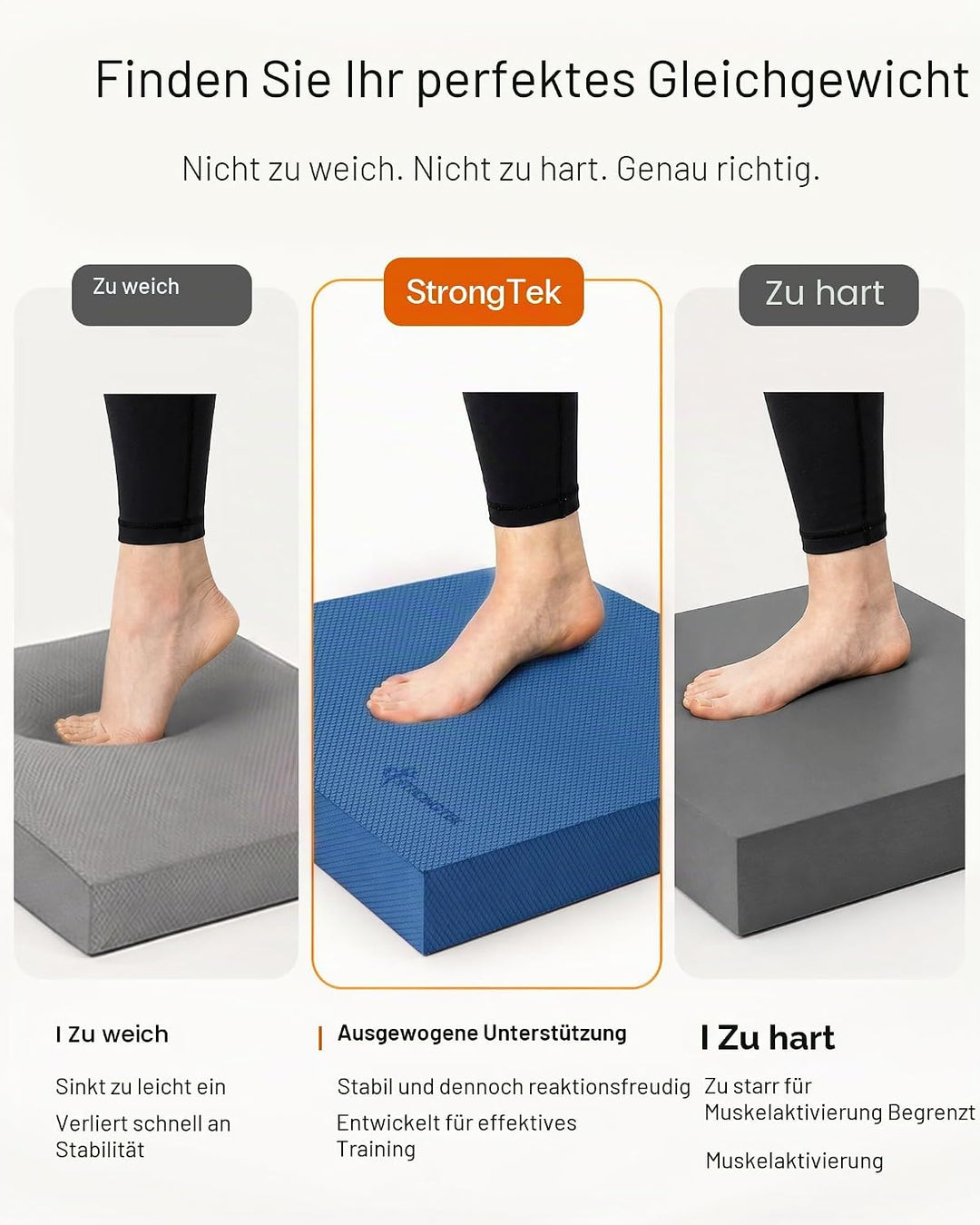 StrongTek Professional Foam Exercise Balance Pad.15.8" x 13" x 2", High Density TPE Schaum Kniepolst