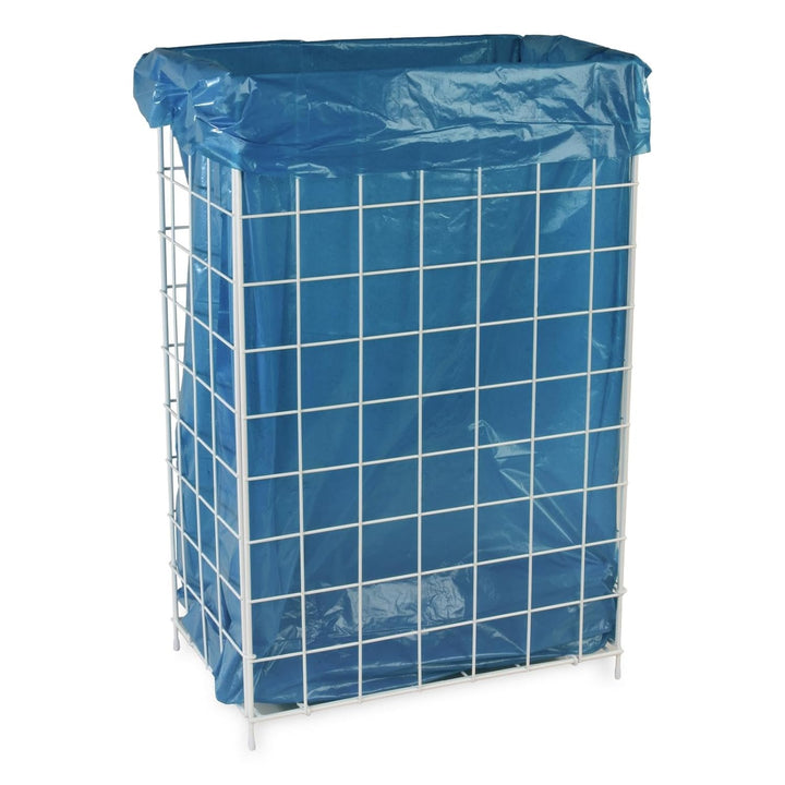 Hypafol Abfallkorb 60 Liter Fassungsvermögen | zum Hängen oder Stellen | Stabil, Weiss, aus Metall |