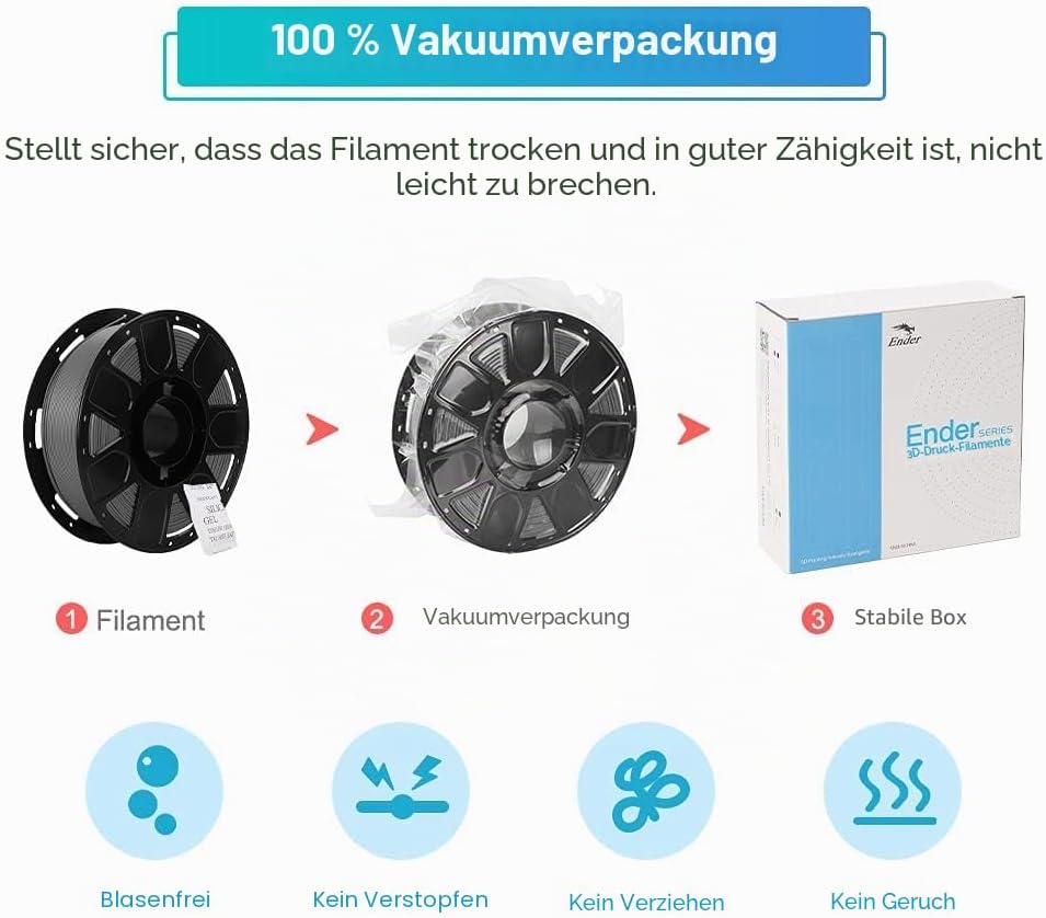 Creality Offizielles PLA Filament 1.75mm, 3D Drucker Filament, Filament-3D-Druckmaterialien, Toleran
