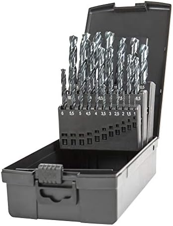 STIER Spiralbohrer Set HSS-R, 25-tlg (1-13 mm), Metallbohrer Satz, Stahlbohrer Satz, selbstzentriere