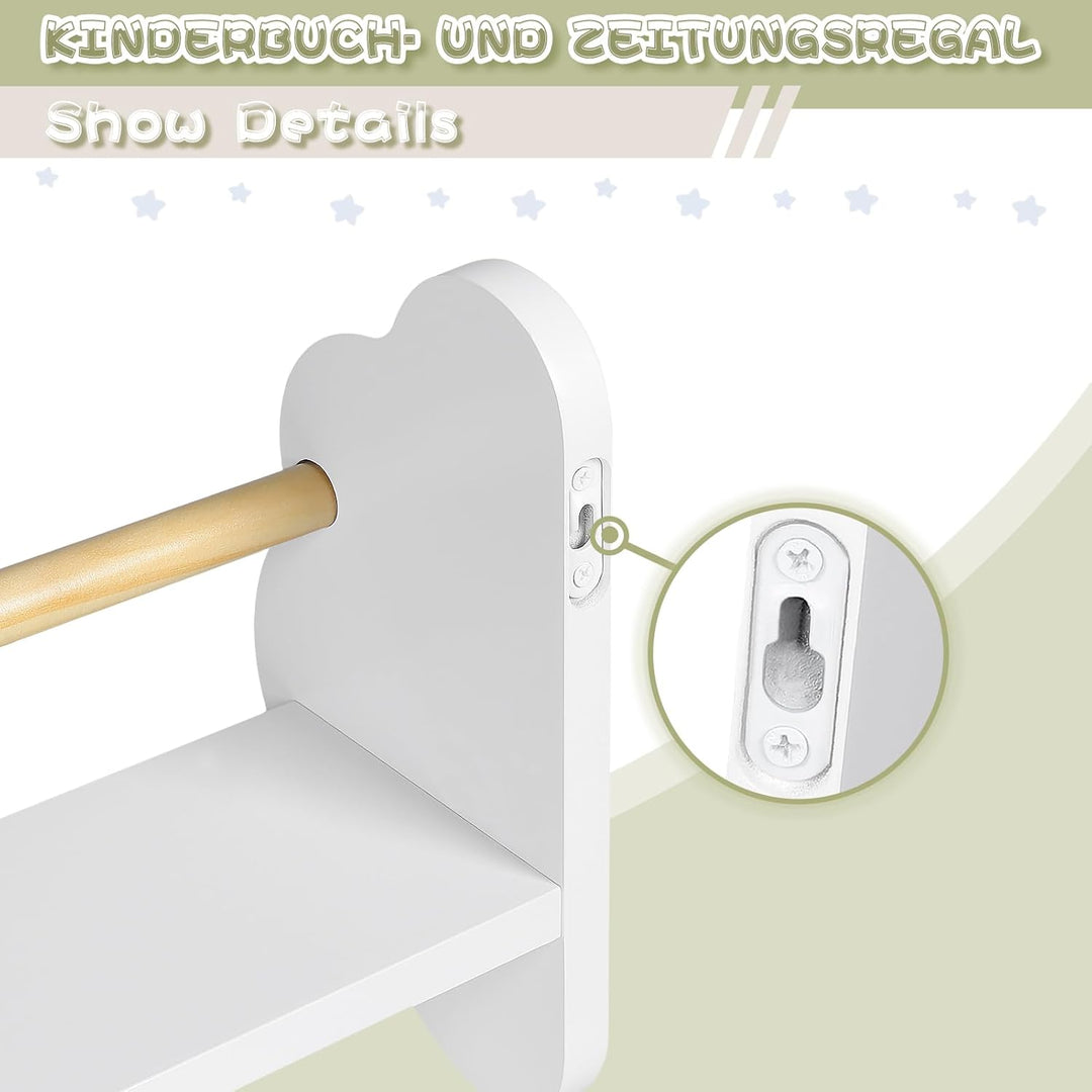 WOLTU Bücherregal Kinder Wand 3er Set, Wandregal Kinderzimmer, Kinderregal für Buchaufbewahrung, aus