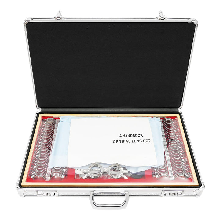 266Pcs Testlinsen-Set, 57x36x9.5cm Optisch Messbrille Linse Metal Optometry Optical Trial Lens Set m