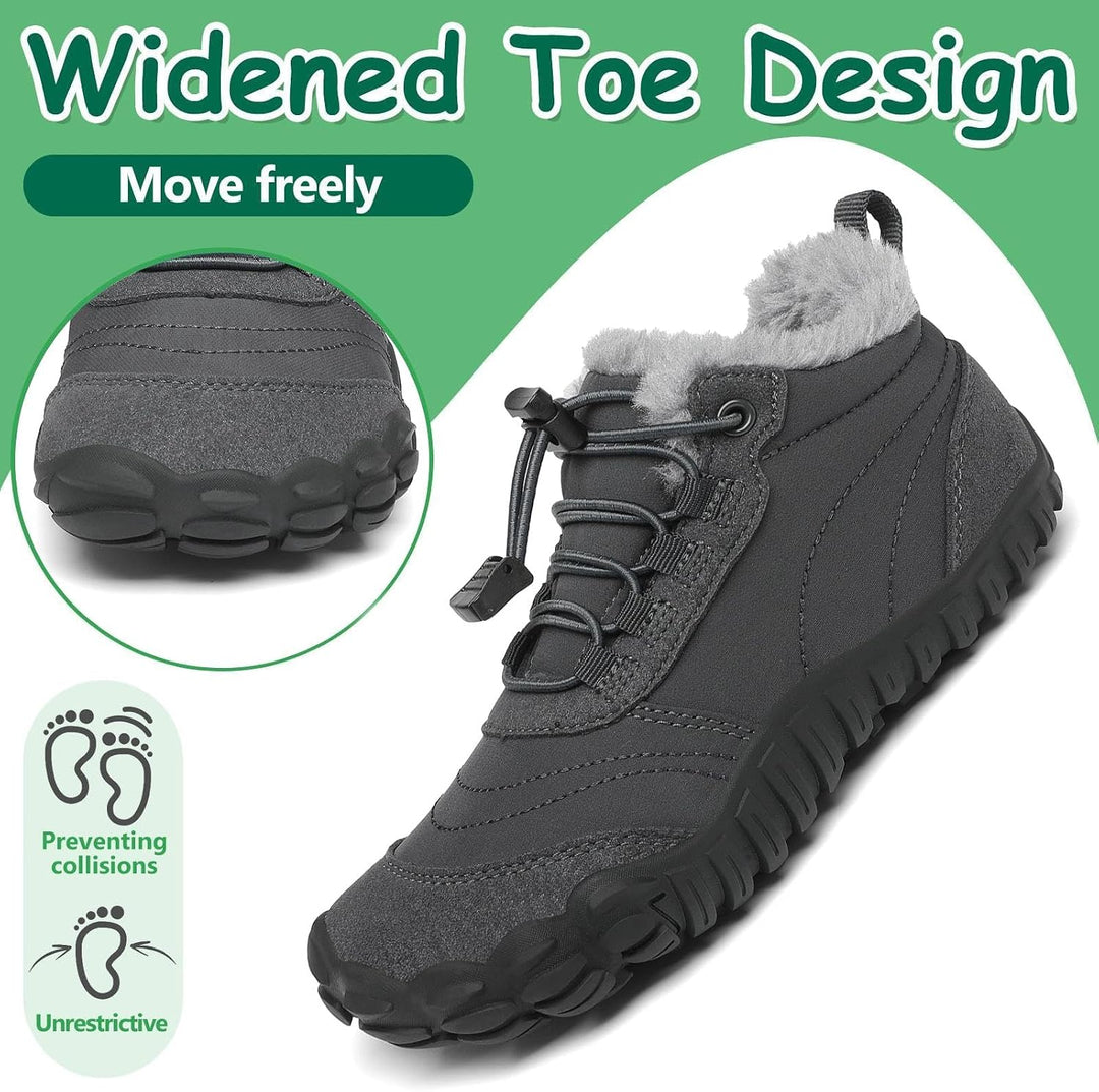 SAGUARO Kinder Winter Barfussschuhe Winterschuhe Warme Gefüttert Wanderschuhe Leicht rutschfest Wint