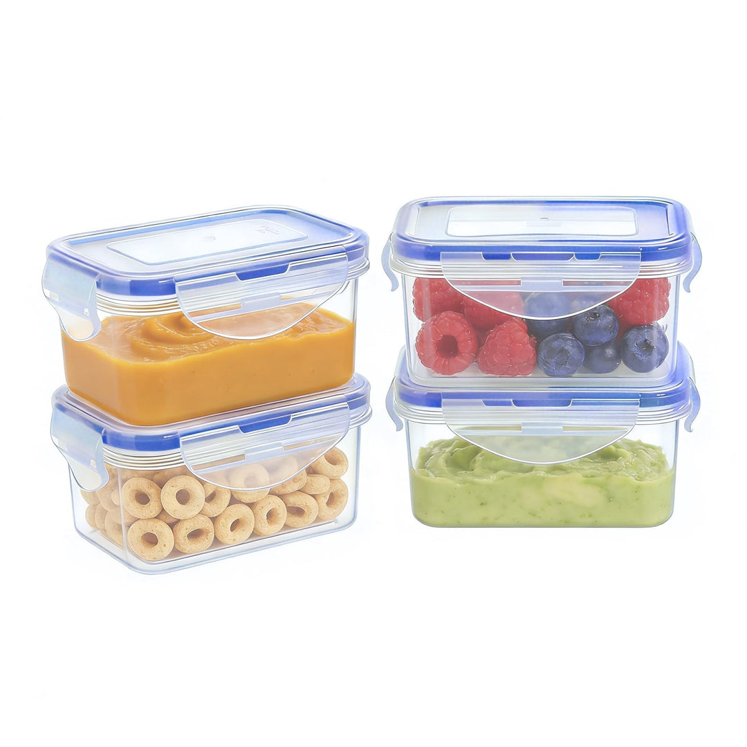 EASYLOCK 4PACK 180ML Kleine Dosen mit Deckel Plastik, Meal Prep Boxen, Mikrowellengeschirr, Auslaufs