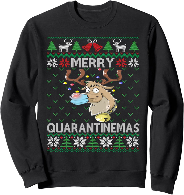 Merry Quarantinemas | Face Mask Rudolph | Christmas 2020 Sweatshirt