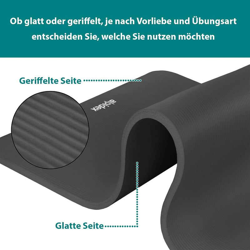 ALPIDEX Yogamatte Extra Dick 1,5cm Gymnastikmatte 3 Grössen rutschfest Phthalatfrei Fitness Matte Tr