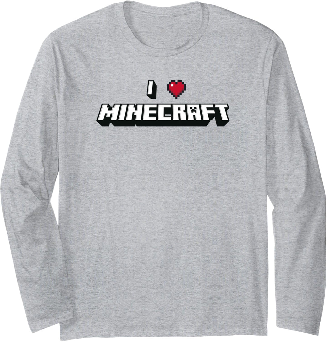 Minecraft I Heart Minecraft Logo Langarmshirt