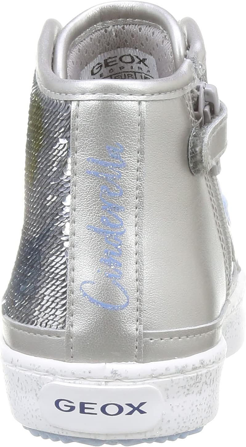 Geox Mädchen J Kalispera Girl D Sneakers 25 EU Silber, 25 EU Silber