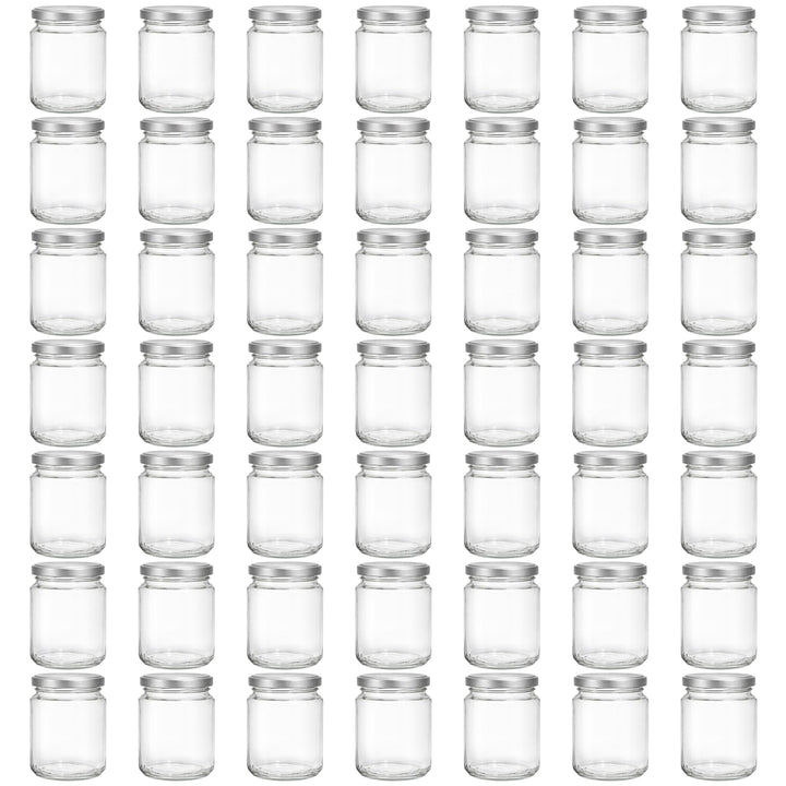 Vitrea 50x Marmeladengläser 275 ml - mit Deckel Silber TO 66 - Einmachgläser zum befüllen mit Schrau