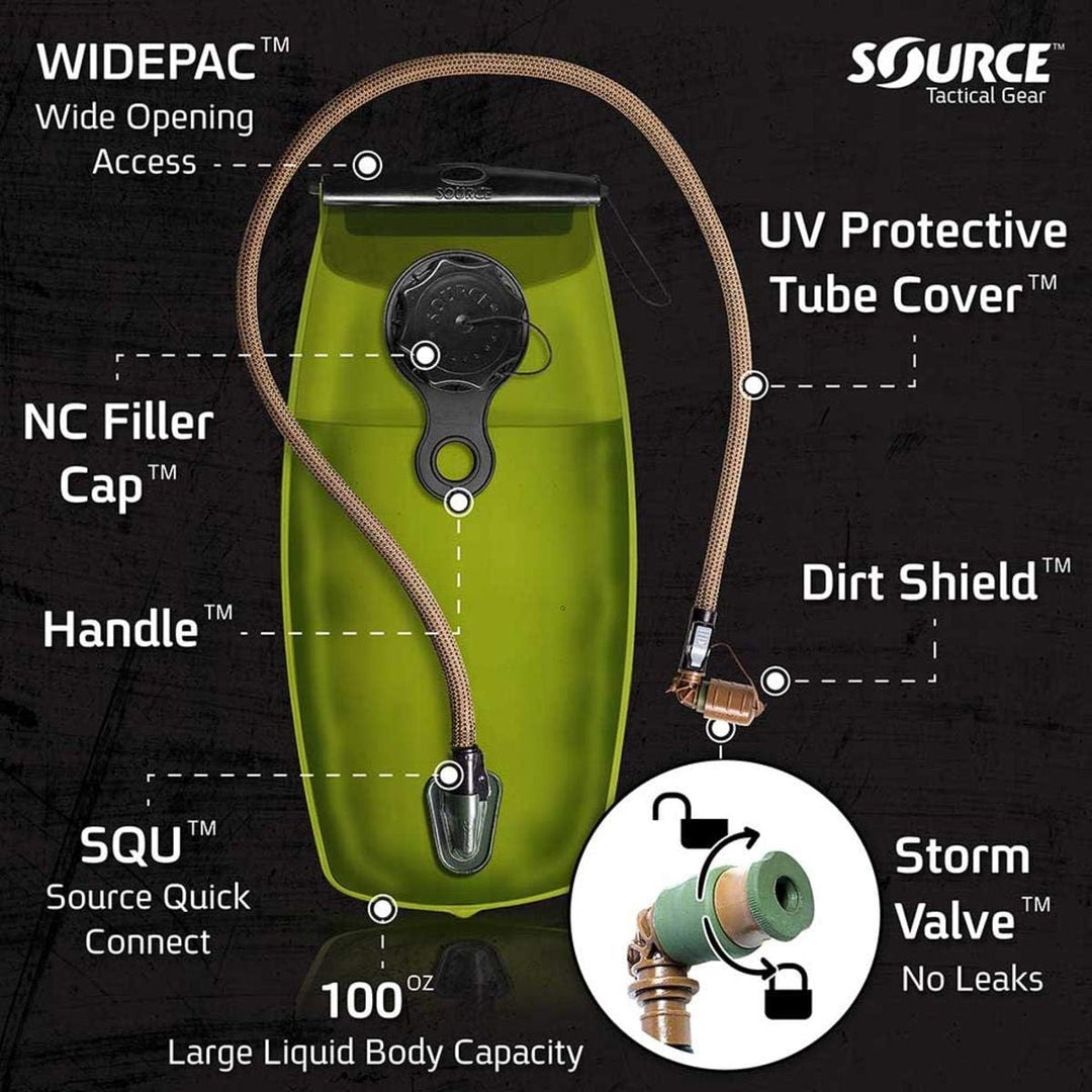 Source WXP Trinkblase Trinkrucksack Schwarz 2 Liter / 70 oz., Schwarz 2 Liter / 70 oz.