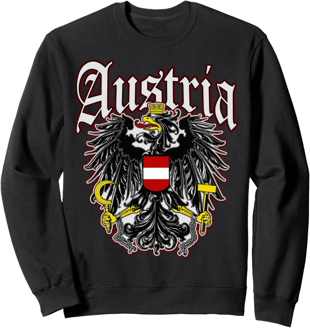 Österreich Austria Wappen Adler Herren Damen Kinder Rot Fans Sweatshirt
