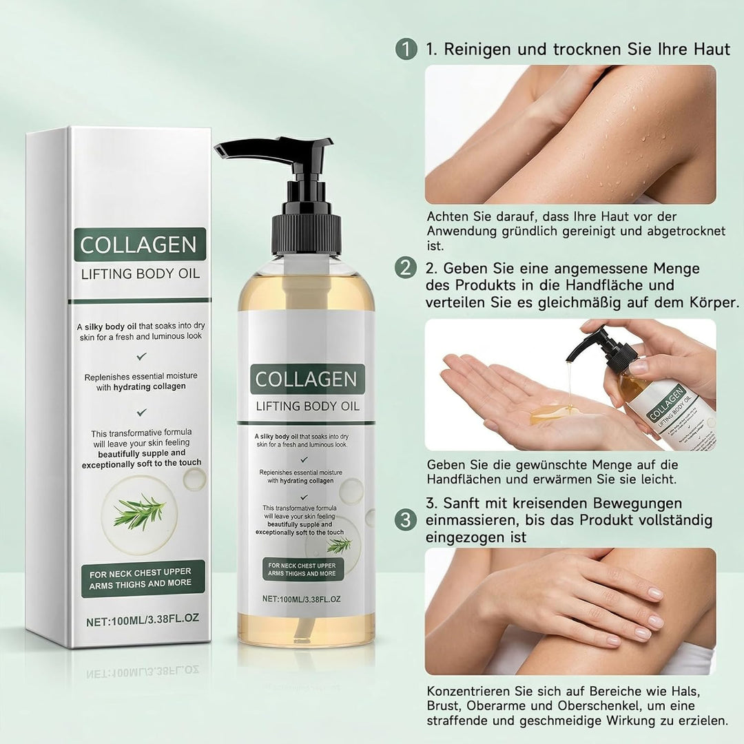 Collagen Lifting Body Oil, 2PC Collagen Lifting Körperöl, Körperöl Straffend, Feuchtigkeitsspendende