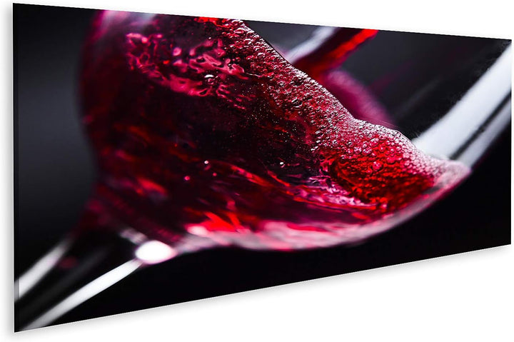 islandburner Bild auf Leinwand Rotwein Im Weinglas Auf Schwarzem Hintergrund Für Küche Bilder Wandbi