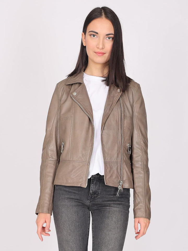 MAZE Damen Lederjacke 4202129 S taupe, S taupe