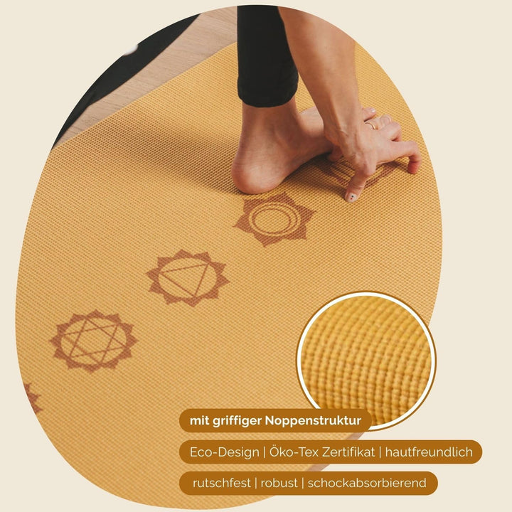 Yogamatte LEELA COLLECTION, viele Farbkombinationen und Design-Prints, Sticky Mat, leichte PVC-Matte