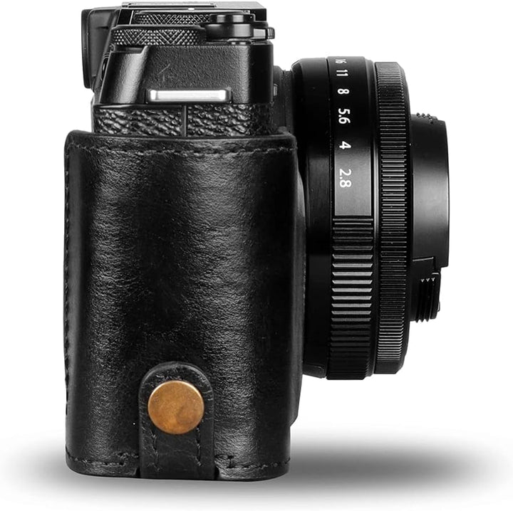 MegaGear Ever Ready Echtleder Kamera-Halbtasche mit Trageriemen kompatibel mit Fujifilm X Series X-E