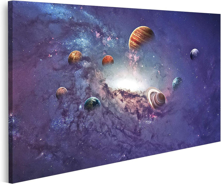 islandburner Bild auf Leinwand Planeten Und Sterne Bilder Wandbilder Poster Leinwand 100x57cm, Leinw