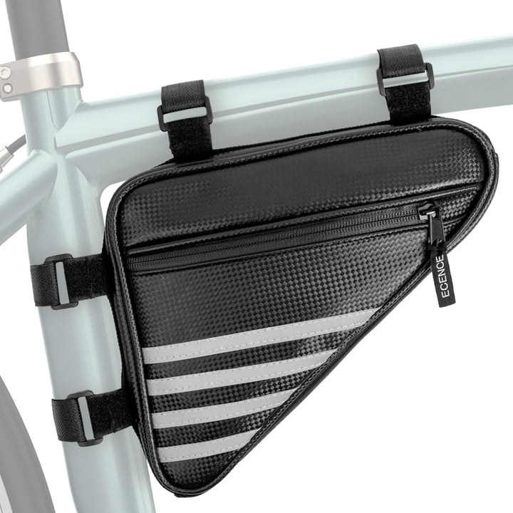 ECENCE Fahrradtasche Rahmen 1,2L - Wasserabweisende Rahmentasche mit Reflektoren, Dreieckstasche für