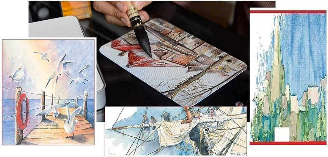 Schmincke Akademie Aquarell Malkasten, Metallkasten, 14 x 1/2 mit Da Vinci XS synthetic brush voyage