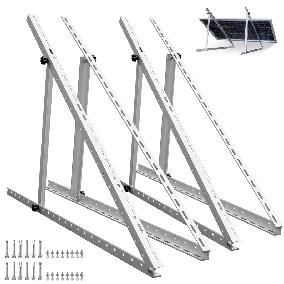 ECO-WORTHY 4 Stück Solarpanel Halterung 114cm 45'', Alu Balkonkraftwerk Halterung Aufständerung Wink