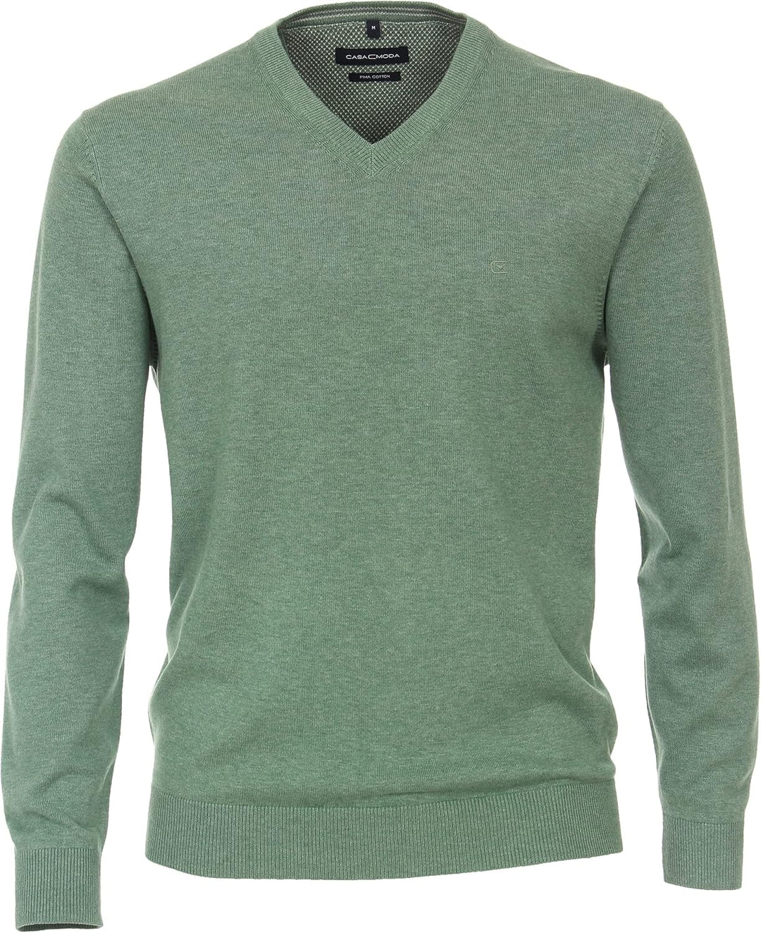 CASAMODA Herren Pullover mit V-Ausschnitt unifarben Elastischer Bund XXL Dunkelbraun, XXL Dunkelbrau
