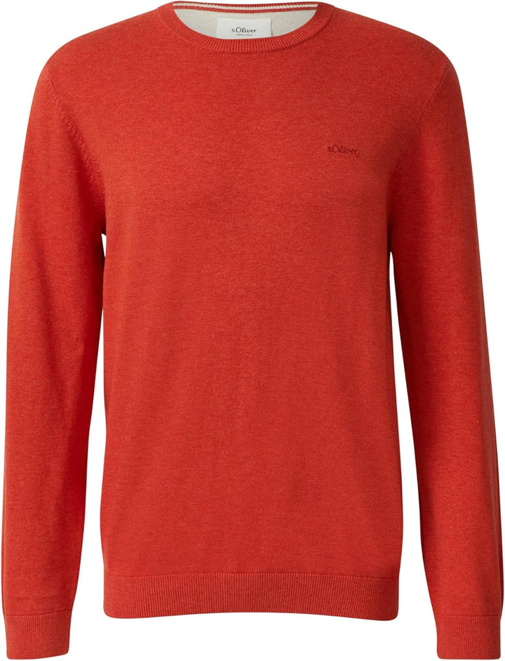s.Oliver Baumwollpullover mit Logo-Stickerei S 34w0_korallrot, S 34w0_korallrot