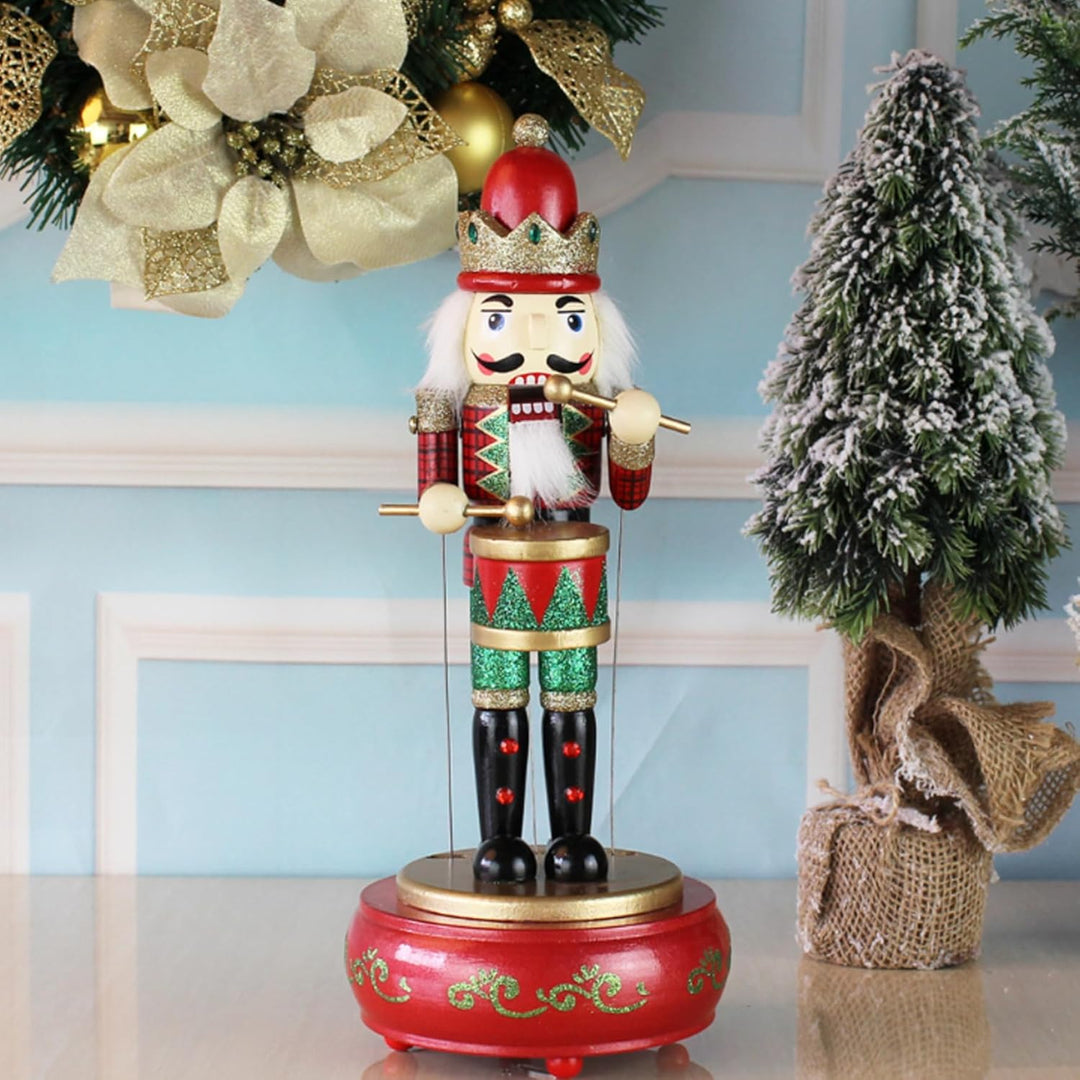 Nussknacker-spieluhr Holz-nussknacker Weihnachtsdekoration Niedliche Uhrwerk-nussknacker-Figuren Mit