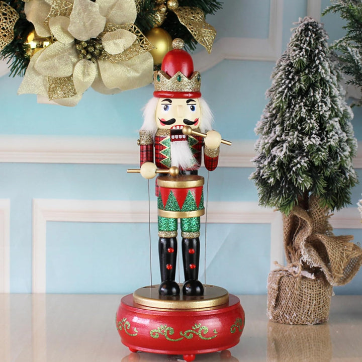 Nussknacker-spieluhr Holz-nussknacker Weihnachtsdekoration Niedliche Uhrwerk-nussknacker-Figuren Mit