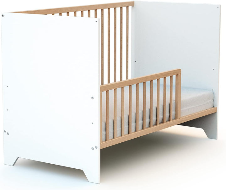 AT4 – Babybettgitter 120 cm FESTIVEE Lackierte Buche – 120 x 32 x 4 cm | Einfach zu installieren | M