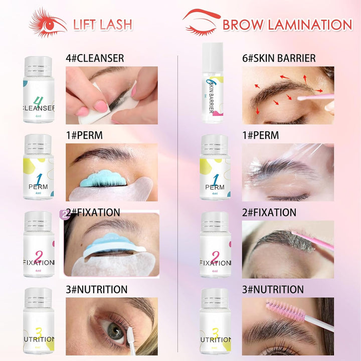 Upgrade Wimpernlifting & Brow Lamination Komplett Set | Schutzbarriere-Formel für Empfindliche Augen