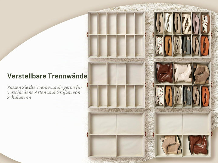 StorageWorks Unterbett-Schuh-Organizer, grosse Bettkasten Aufbewahrung mit Deckel, für bis zu 24 Paa