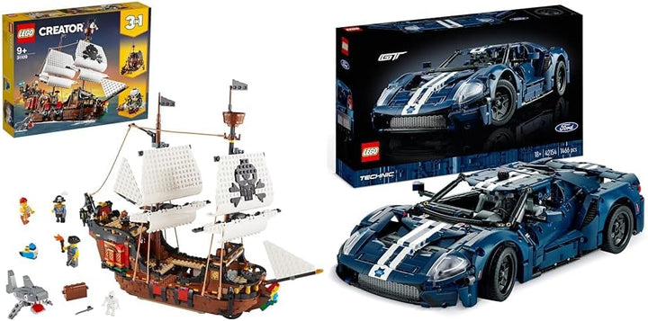 LEGO 31109 Creator 3-in-1 Piratenschiff Set & 42154 Technic Ford GT 2022 Auto-Modellbausatz für Erwa