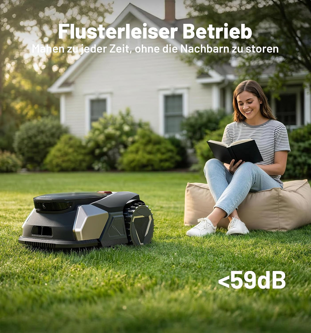 N500 KI-Vision Mähroboter Ohne Begrenzungskabel für 500 m², ohne RTK &amp; KI-Hinderniserkennung, U-förm