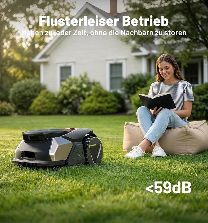 N500 KI-Vision Mähroboter Ohne Begrenzungskabel für 500 m², ohne RTK &amp; KI-Hinderniserkennung, U-förm