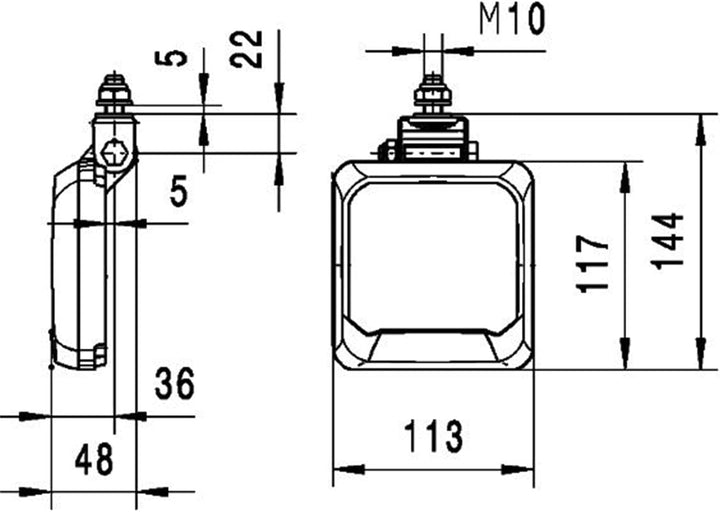 HELLA - LED-Arbeitsscheinwerfer - Flat Beam 500 - 24/12V - 1GA 995 193-011 für hängenden Anbau, für