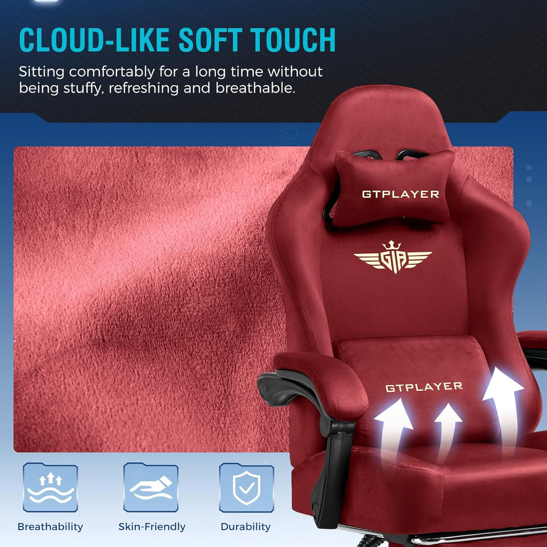 GTPLAYER Gaming Stuhl, Atmungsaktiver Bürostuhl, bürostuhl ergonomisch, Hochwertiger - Stoff, Ergono