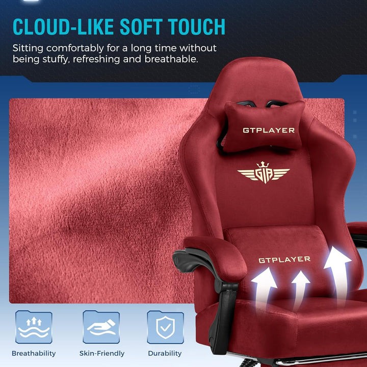 GTPLAYER Gaming Stuhl, Atmungsaktiver Bürostuhl, bürostuhl ergonomisch, Hochwertiger - Stoff, Ergono