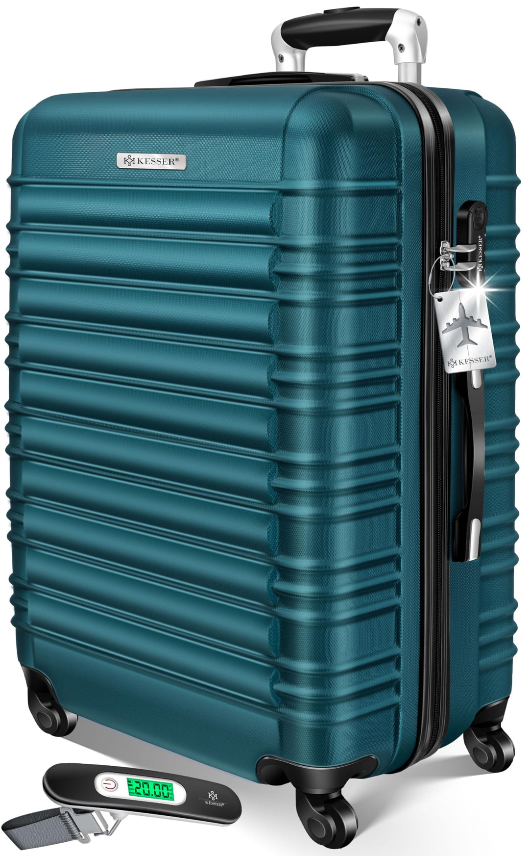 KESSER® Reisekoffer 120L Grosser Hartschalen Koffer Inkl. Kofferwaage + Gepäckanhänger | Trolley Gep
