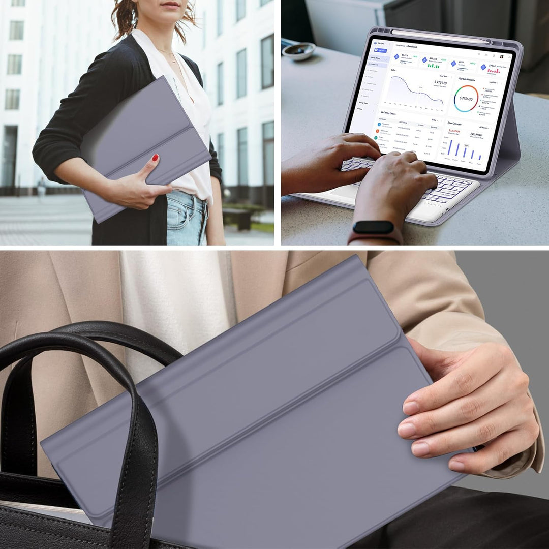 IVEOPPE Hülle Tastatur für Redmi Pad Pro 12.1 Con Touchpad, Tastatur für Xiaomi Poco Pad 2024, 7-Far