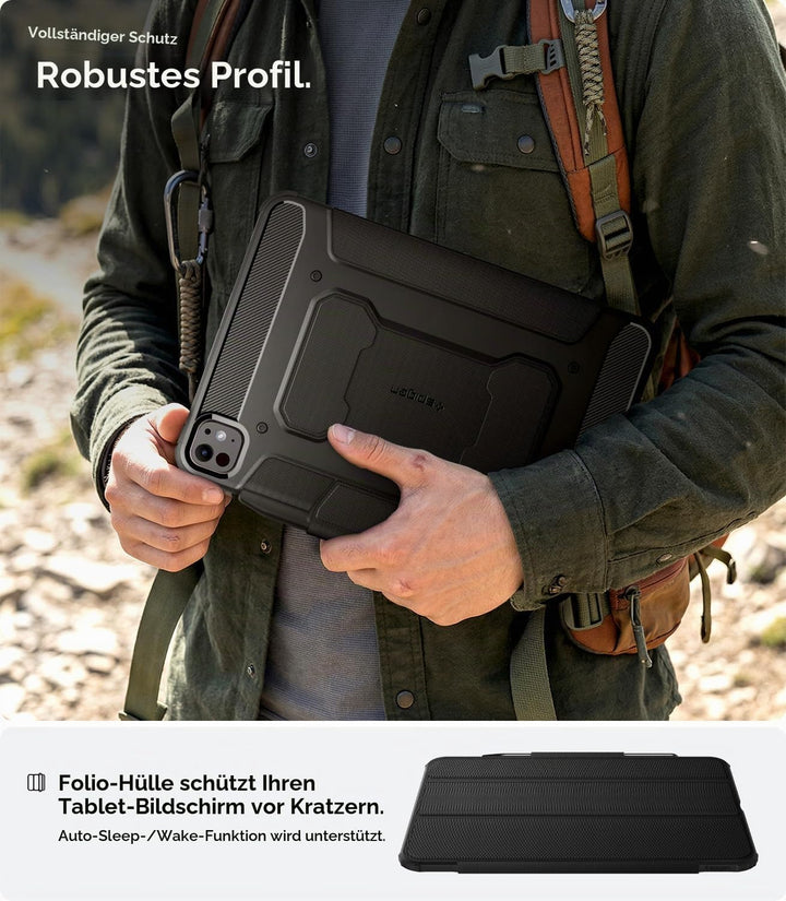 Spigen Rugged Armor Pro Hülle für iPad Pro 11 Zoll M5 (2025) / M4 (2024) Chip Robustes Case Auto Sch
