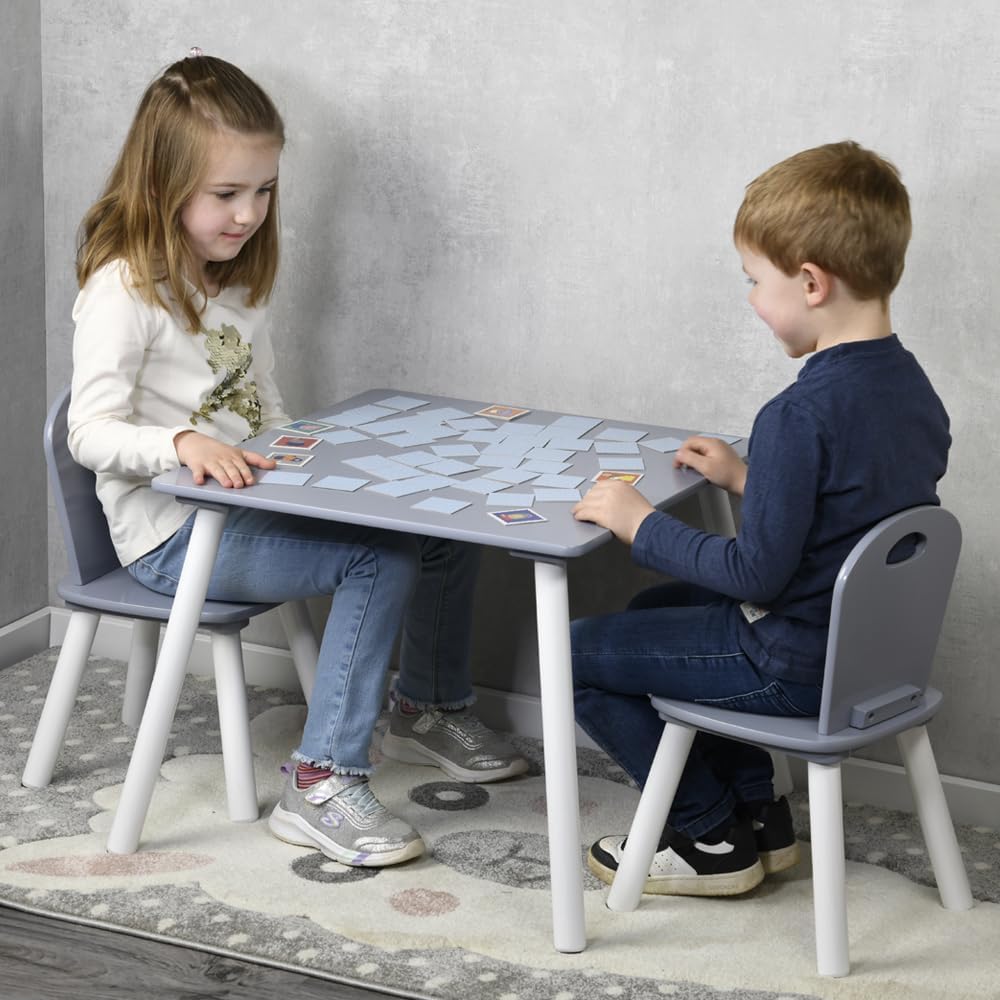 Kesper | Kindertisch mit 2 Stühlen, Weiss/Grau | 1773213 Weiss, Grau, Weiss, Grau
